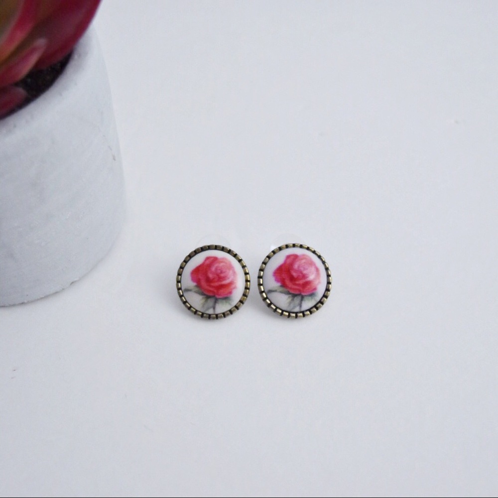BOGO Free! Vintage Inspired Rose Stud Earrings